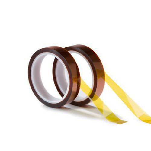 Two rolls of double-sided polyimide Kapton high-temperature tape for industrial electrical insulation.