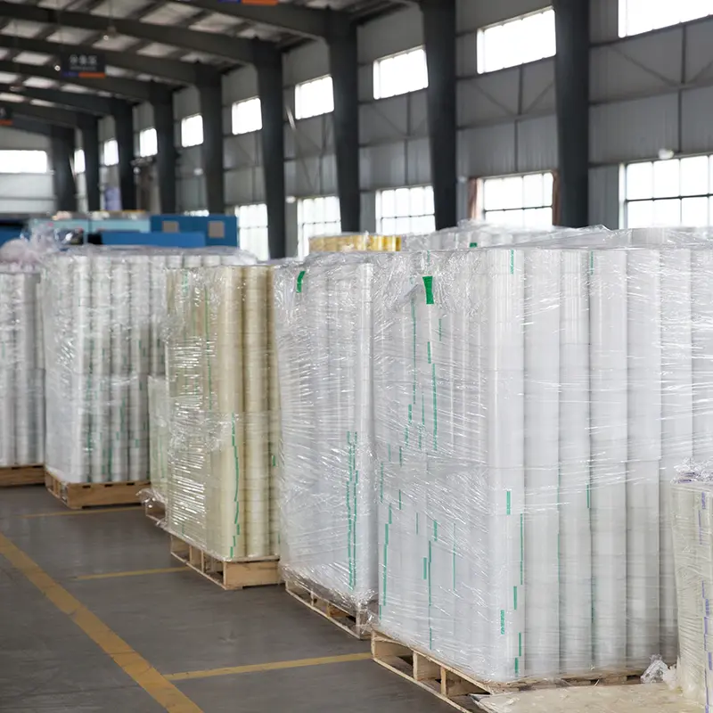 finished adhesive tape rolls waiting for packaging