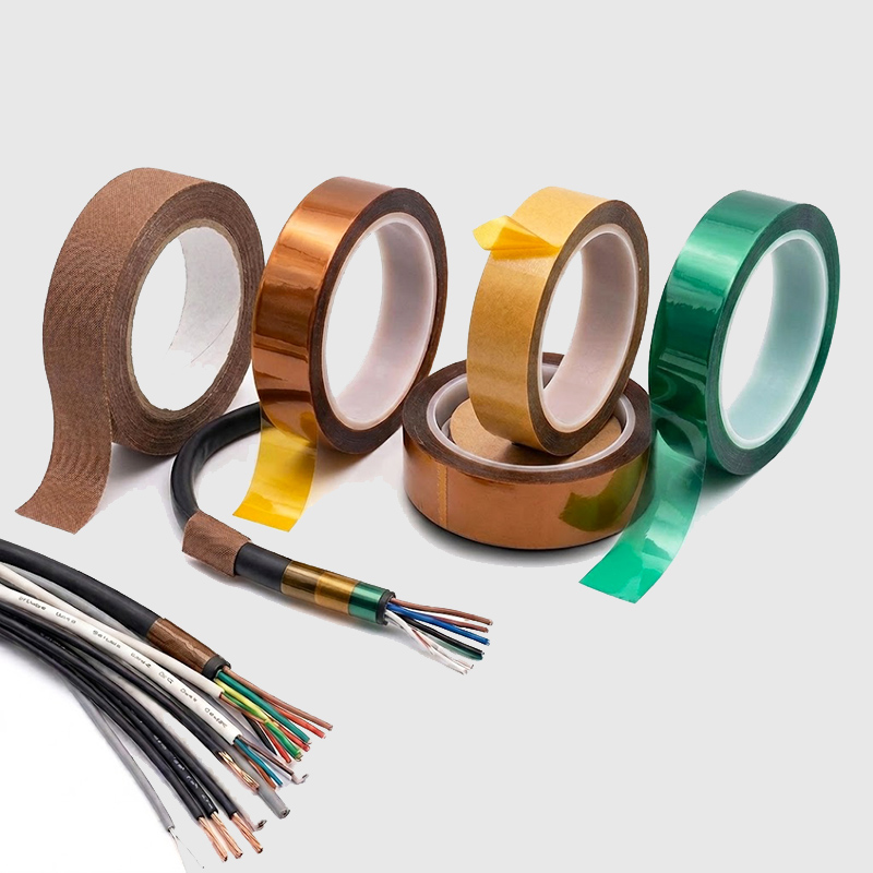 High-temperature insulation tapes including Teflon, Polyimide Kapton, and PET tape for cable wrapping