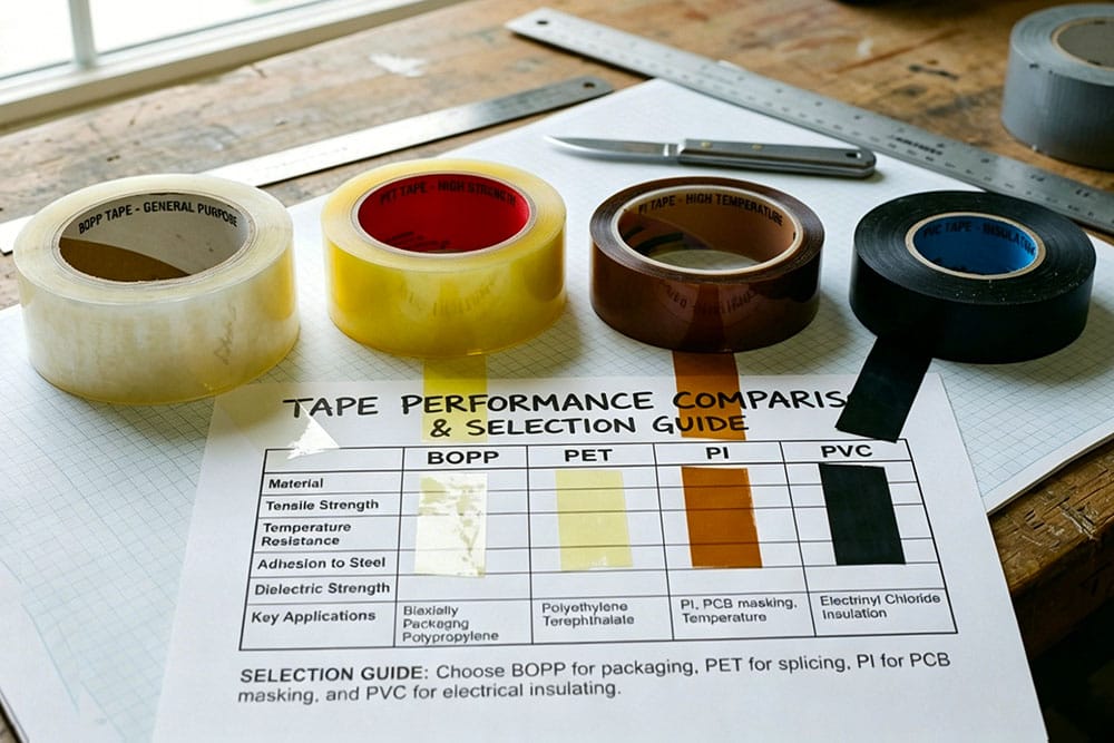 Industrial Adhesive Tape - Performance Comparison Matrix - Krytape