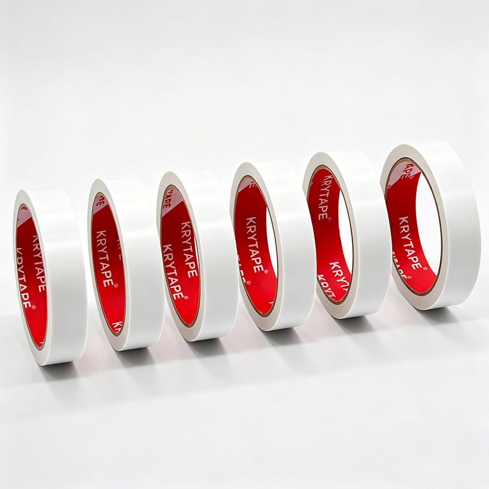High-Tack Tissue Core Double-Sided Tape Rolls in a Row