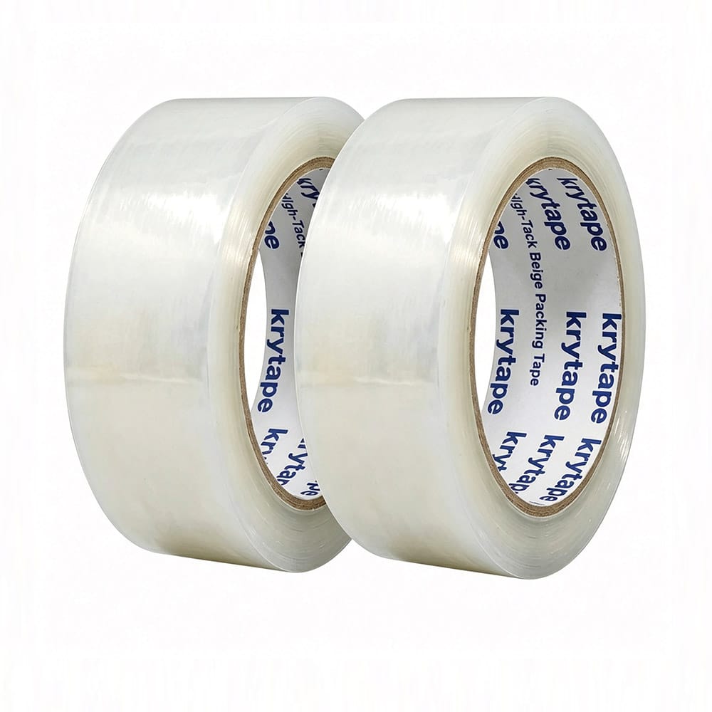Two Rolls of Beige BOPP Packaging Tape Thumbnail 4