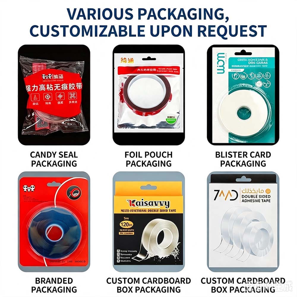Waterproof Weather-Resistant Red Liner Acrylic Mounting Tape Custom Packaging