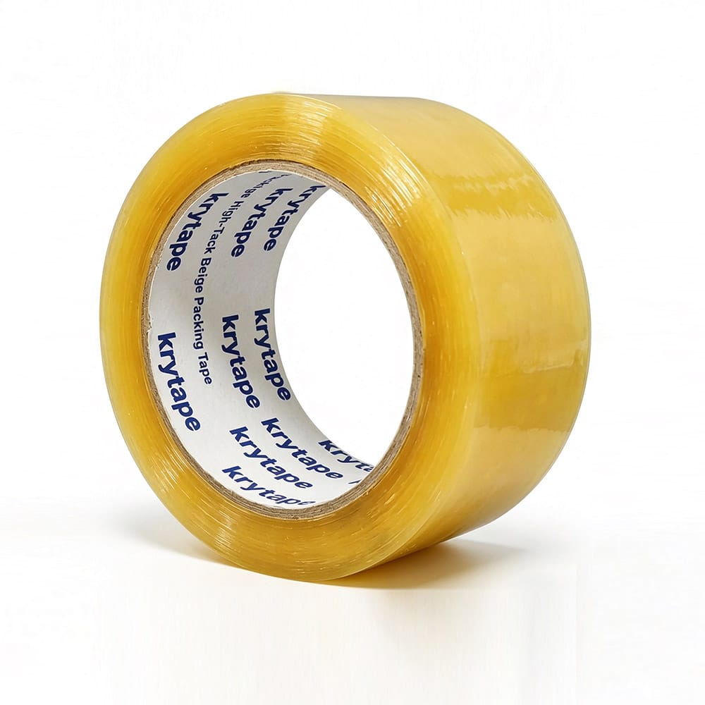 High-viscosity yellow and off-white packing straps - Krytape Yellow High Tack BOPP Packing Tape Roll - Main View