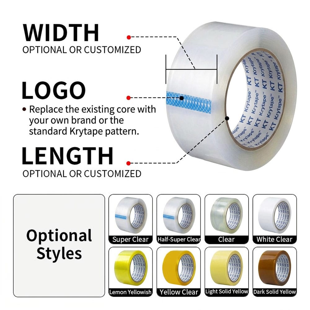 2-inch x 100-meter waterproof clear OPP packaging tape - Krytape Wholesale